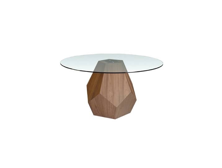 Runder Design Esstisch „Lopez Nussbaum“ Transparent, Nussbaum Angel Cerdá