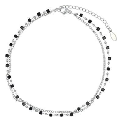 Kettenanhänger ADELIA´S "Anhänger aus Edelstahl mit Perle", schwarz (silber), Schmuckanhänger, Damen, Edelstahl, Kettenanhänger, Schöne Geschenkidee zum Jubiläum