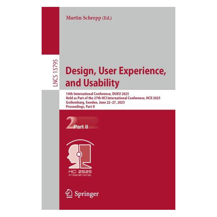 Springer Design, User Experience, and Usability (Englisch, Softcover, Martin Schrepp) (57594754)