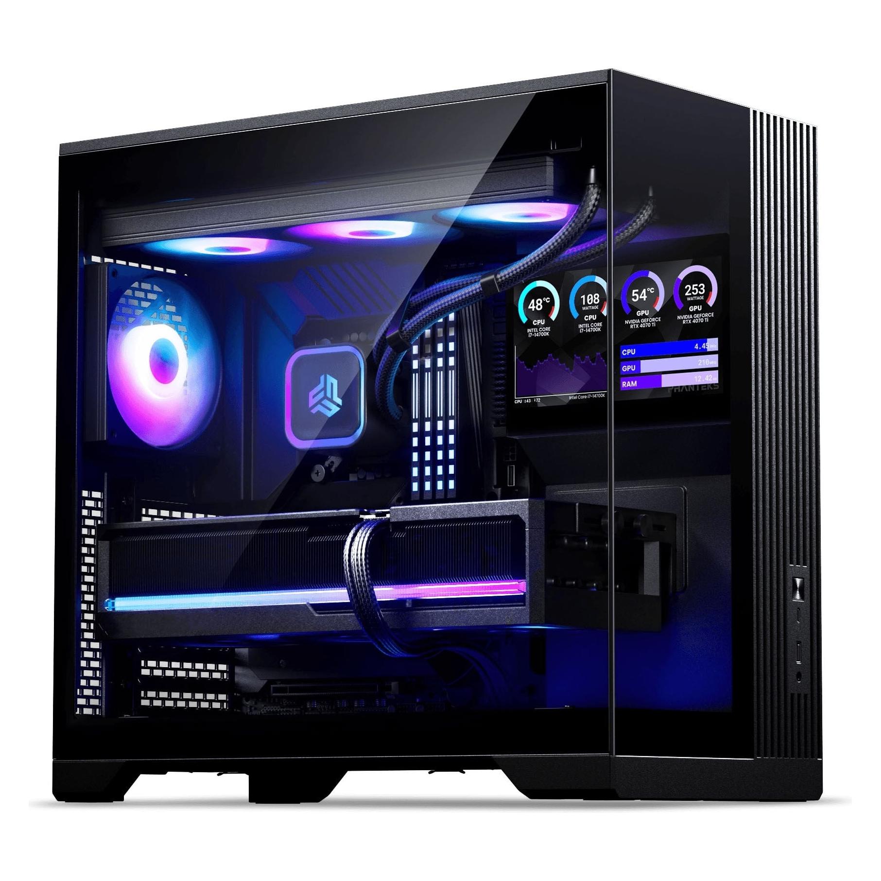 Phanteks XT V5 LCD PC-Gehäuse, Midi-Tower, ATX, 7-Zoll-LCD, Tempered Glass - schwarz (ATX, mATX, Mini-ITX) (PH-XT525VL_DBK01)