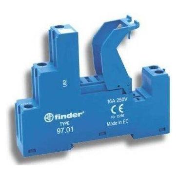 Finder Relaissockel 1-polig mit Bügel, Pole 1, DIN-Schiene 35 mm (Relaissockel) (97.01SPA)