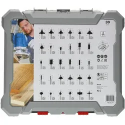 Bosch Professional Zubehör, Fräser, 30-teiliges Fräser-Set, 6-mm-Schaft für Handfräsen