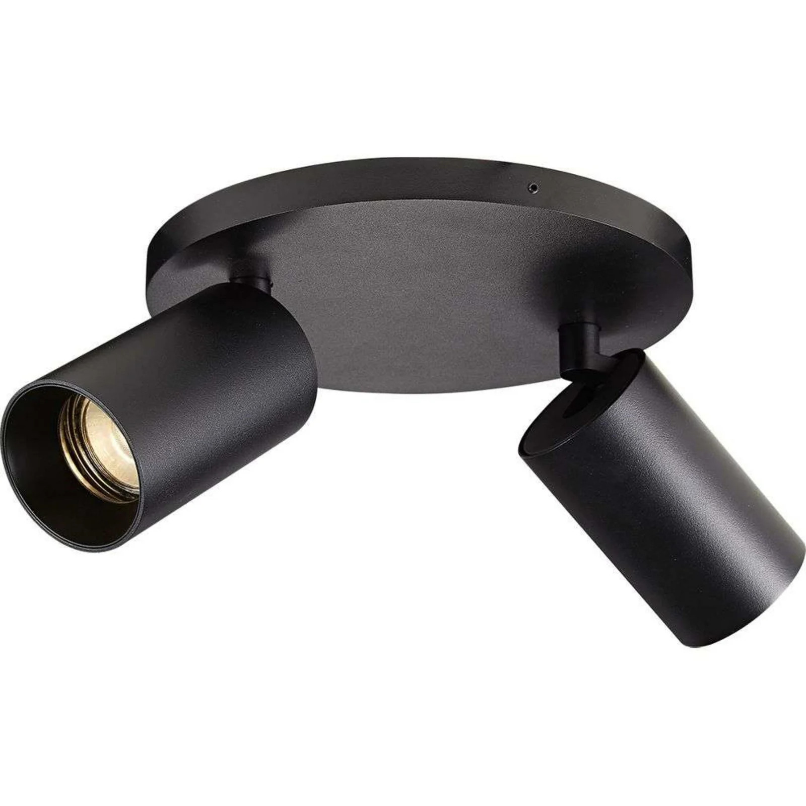 Antidark SpotOn Circle2 Plafond en Wandlamp Zwart Aluminium