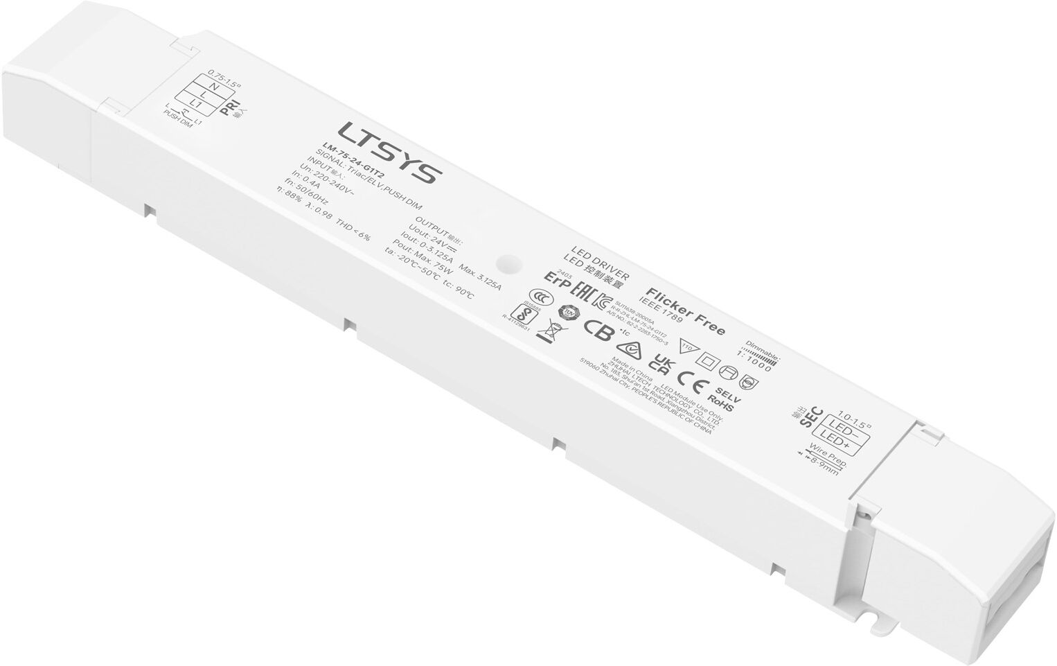 Ltech Led-Treiber Triac 75 W – 24 V