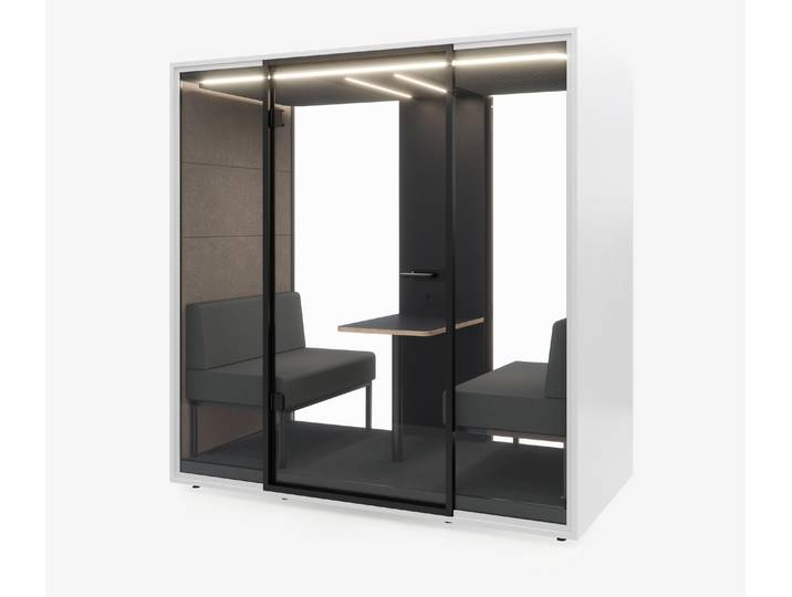 Meetingbox Quattro Weiß Anthrazit Kaffee Grau Glas Schwarz