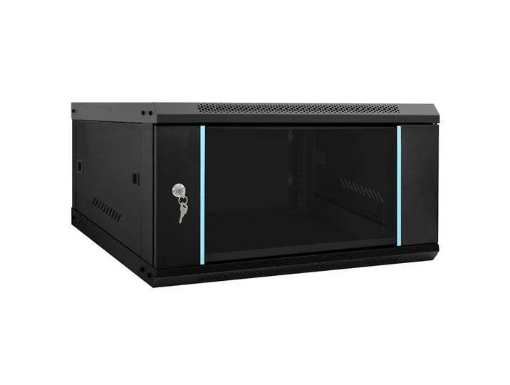 vidaXL Netzwerkschrank mit Speicher Schwarz 60 x 60 x 35 cm Stahl