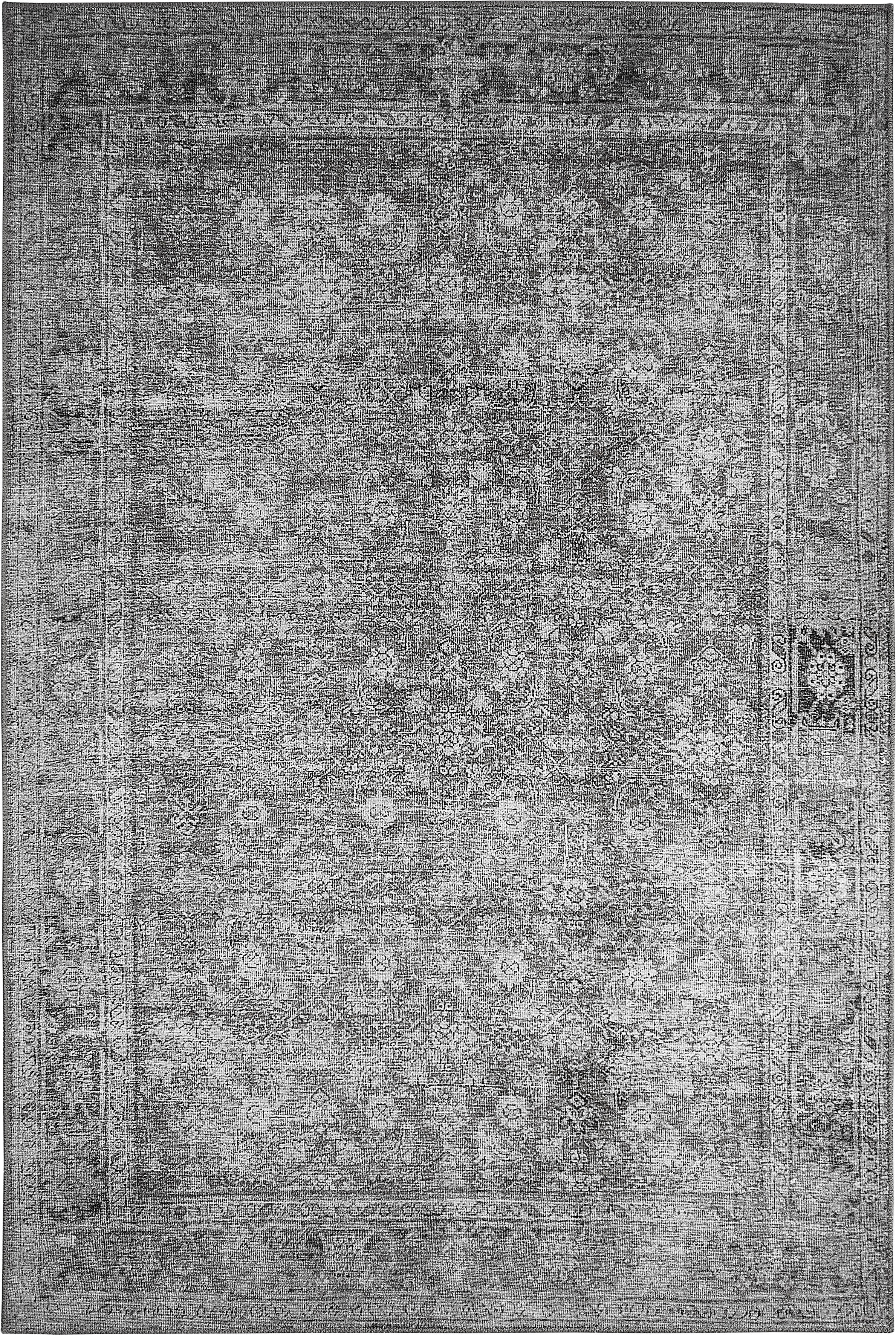 Teppich LUXOR LIVING "LAGERRÄUMUNG", grau (anthrazit), B:120cm H:5mm L:170cm, Kunstfaser, Teppiche, Teppich, Sonderposten, moderne Vintage Designs, Orient Optik, mit Bordüre