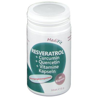 RESVERATROL+CURCUMIN+Quercetin+Vitamine Kapseln 60 St