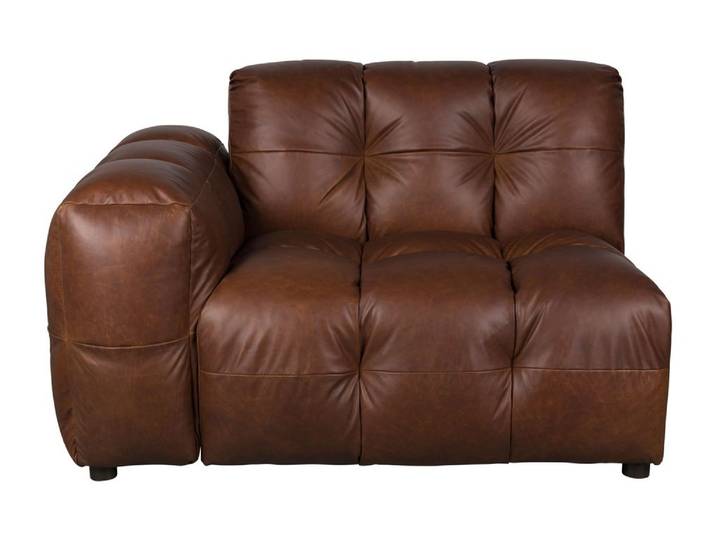 Sofa-Element Hackman mit Armlehne links, Leder Chocolate, Dutchbone