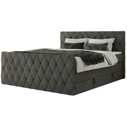 Boxspringbett mit Bettkasten  ¦ grau ¦ Maße (cm): B: 161 H: 110