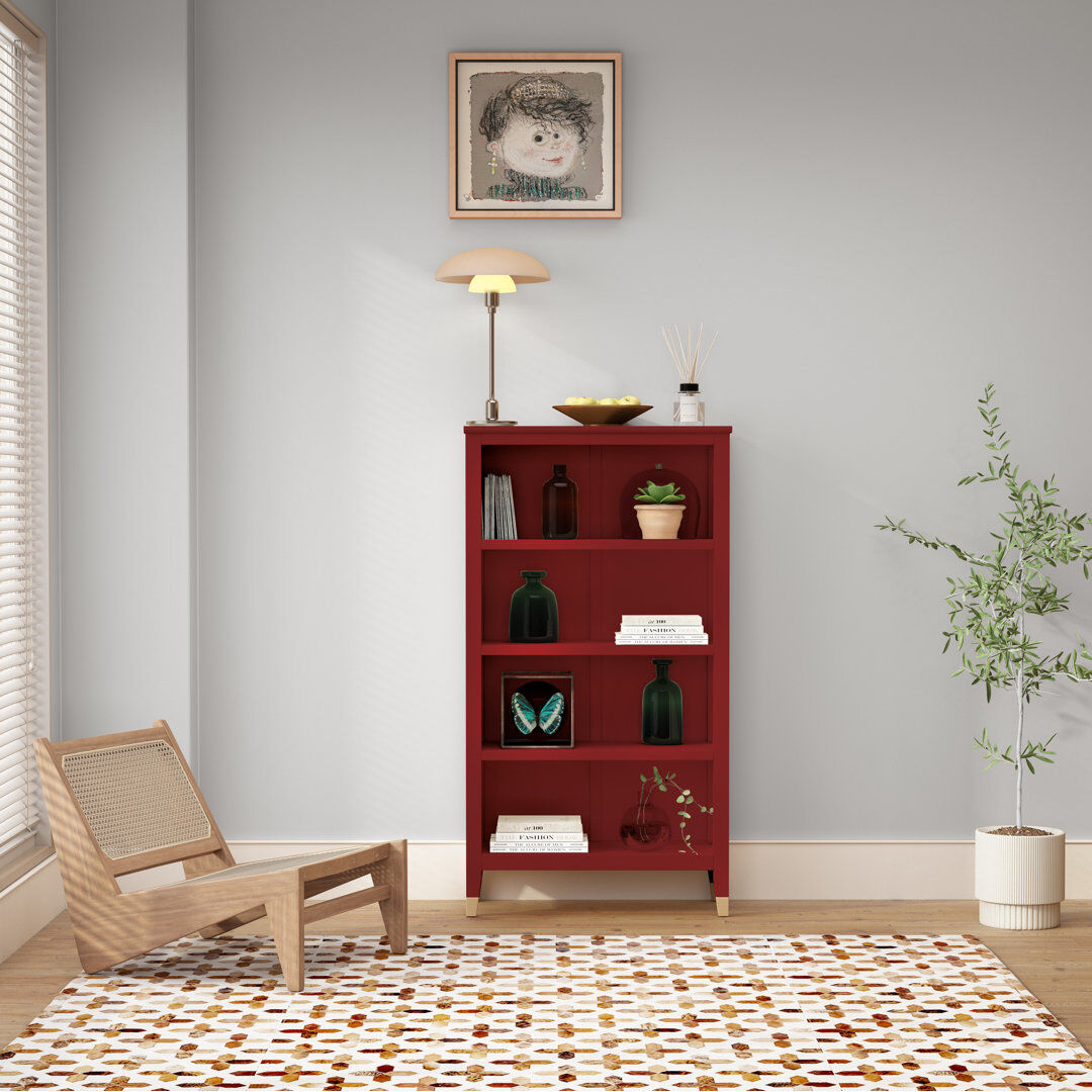 ClassicLiving Ludwicka 127 cm H x 69 cm W Standard Bookcase Red