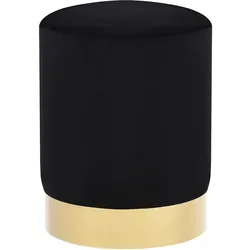 vidaXL Hocker Schwarz und Golden Samt