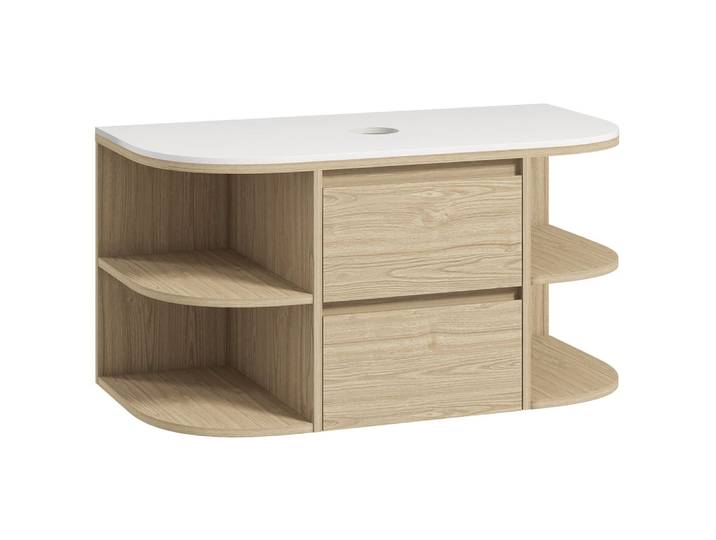 Meuble sous lavabo suspendu tiroirs à fermeture douce mdf marron