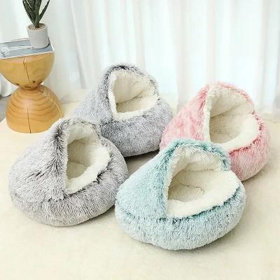 Uplifted Goods Plush Winter Pet Bed For Cats And Dogs green l 40cm