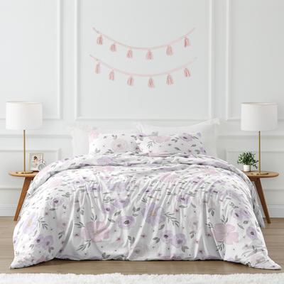 Sweet Jojo Designs Shabby Chic Watercolor Floral Collection 3-Piece Full Queen-size Comforter Set