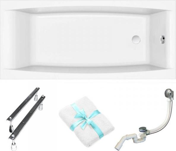 Cersanit | Badewanne - Wanne Rechteckig Virgo - 170x75 Cm - Mit Syphon Und Füßen - Ergonomisches Design - Acrylbadewanne