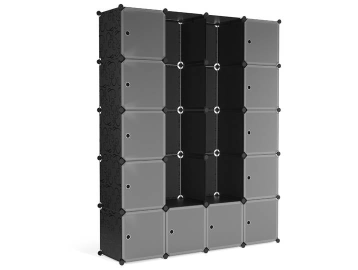 Kleiderschrank Steckregal schwarz / transparent 20 Boxen