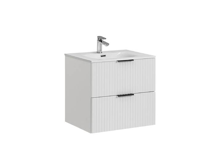 Meuble simple vasque encastrée 60cm Adriel Blanc