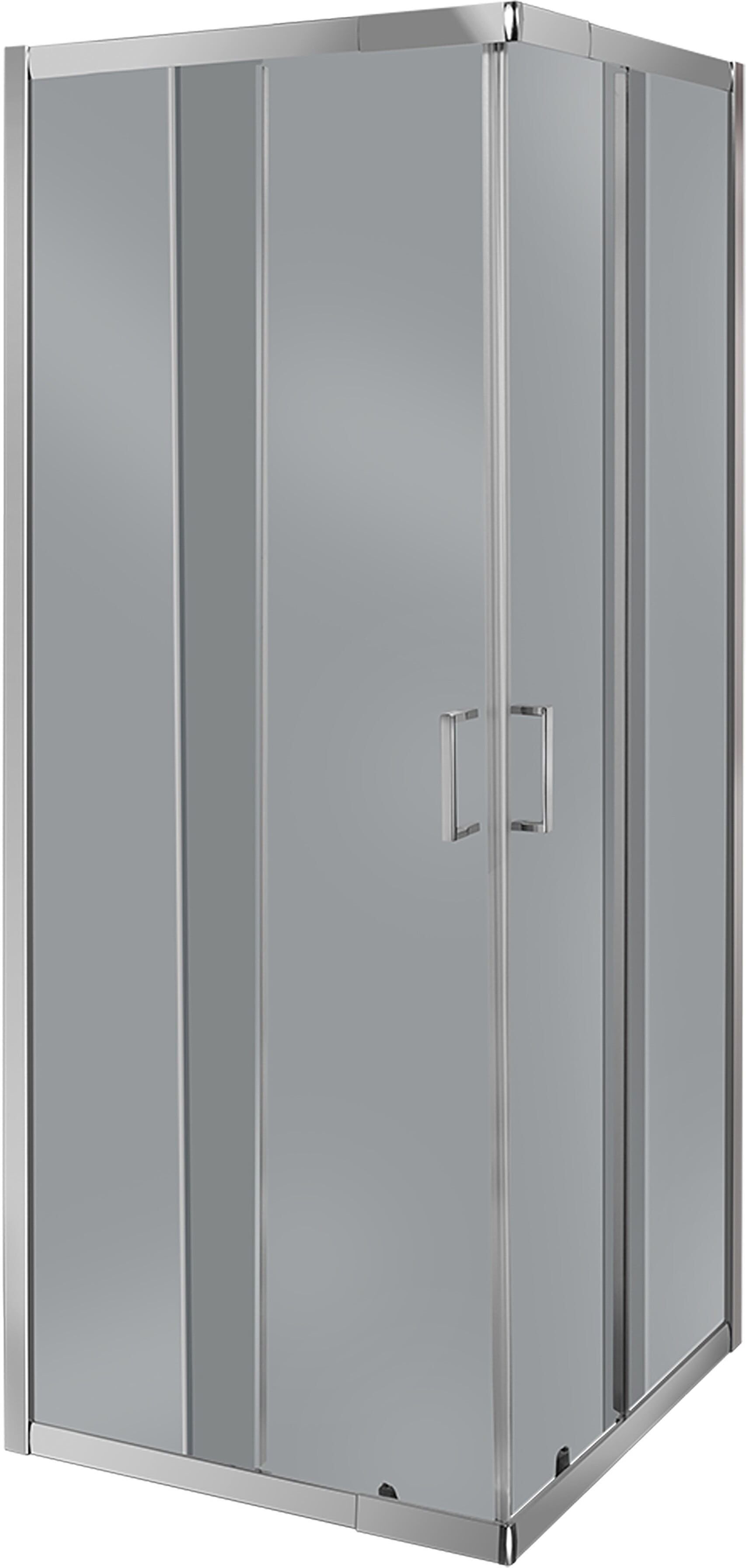 Tecnomat BOX DOCCIA BIONAZ QUADRATO (68-80)x (68-80) H190cm PROFILI CROMO TEMPERATO FUME' 5 mm