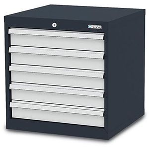 Simplaflex Schubladenschrank CL6H060500, Metall, 5 Schübe, lichtgrau, (B/H/T) 60 x 102 x 58cm