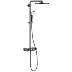 Grohe Duschsystem 26507A00 hard graphite, mit AP-Thermostat, Duscharm 45cm schwenkbar
