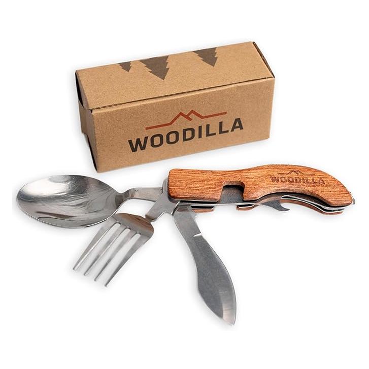 Woodilla Campingbesteck "", 4 in 1, Edelstahl, Holz (68000)