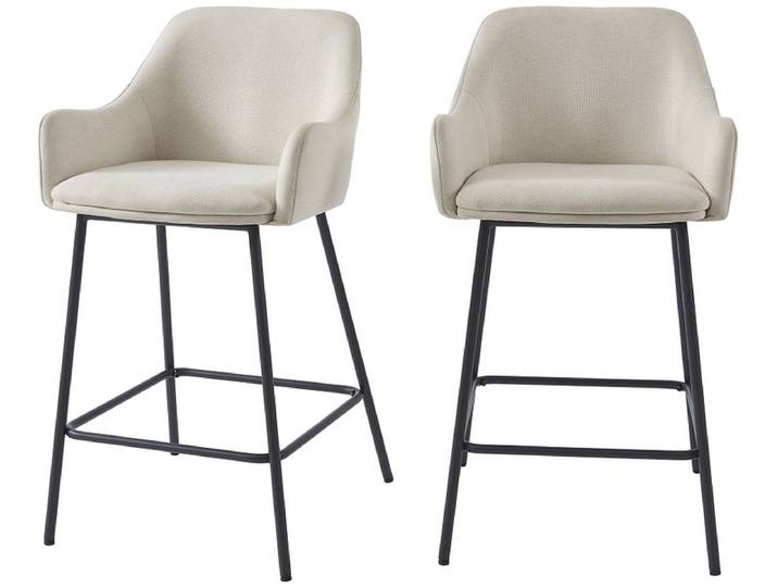 BAÏTA Set 2 Barhocker NILS stoff beige