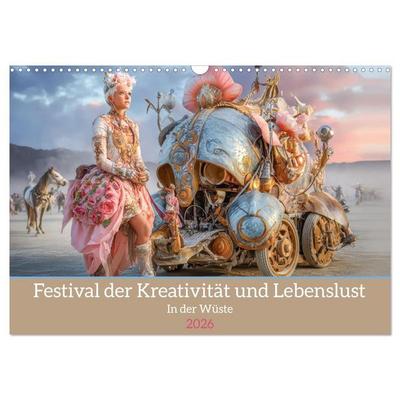 Festival der Kreativität und Lebenslust - In der Wüste (Wandkalender 2026 DIN A3 quer), CALVENDO Monatskalender