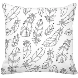 Krasilnikoff Kissenbezug Feather, 50x50cm, weiss