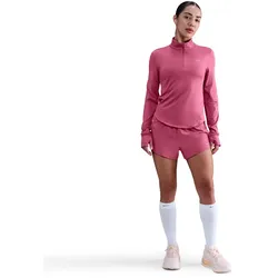 NIKE Swift Dri-FIT UV 1/2-Zip Laufshirt Damen 634 - sweet beet/reflective silv L