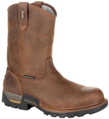 "Georgia Boot Eagle One 10"" Pull-On Soft Toe WP - Mens 10 Brown Boot Medium"