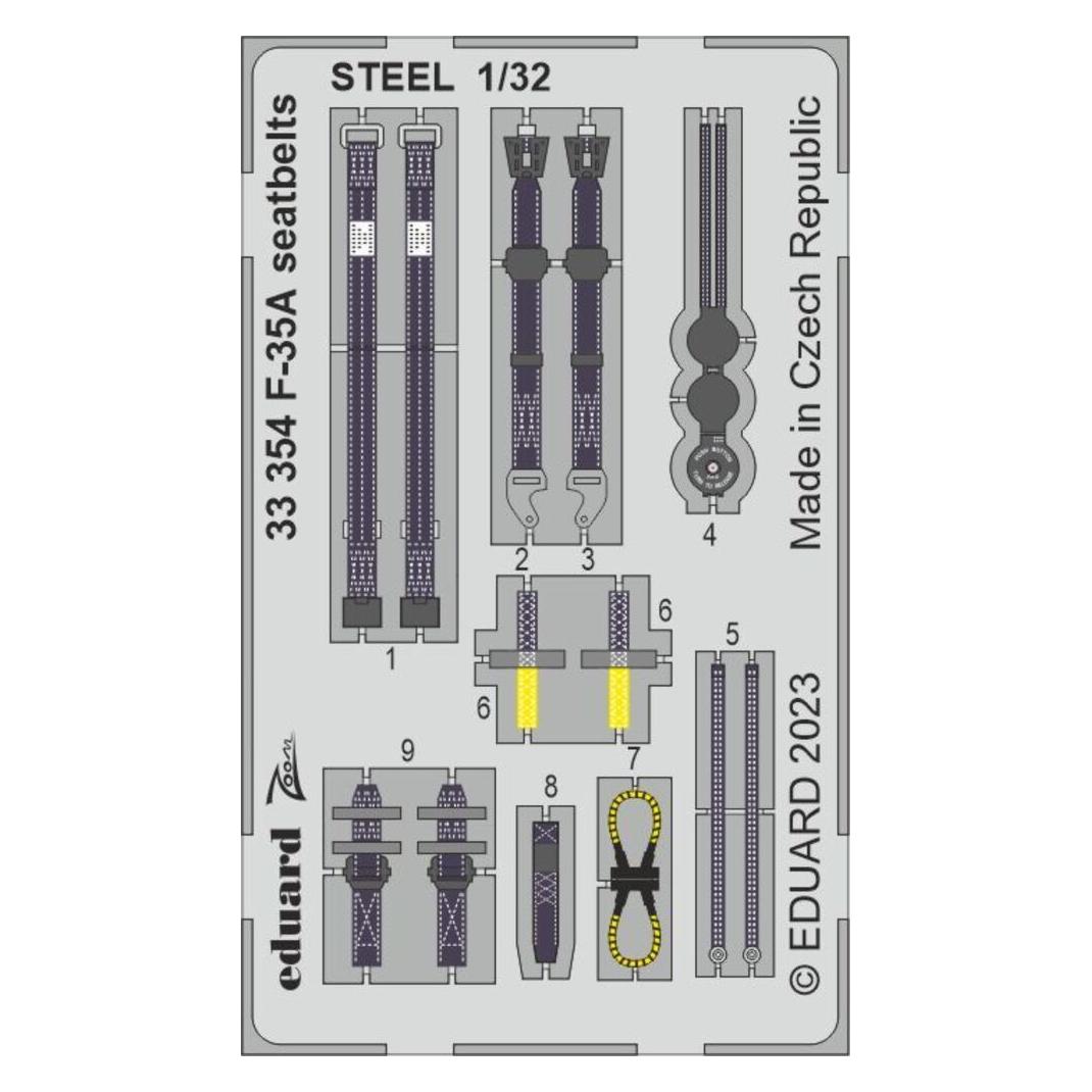 Eduard F-35A seatbelts STEEL 1/32 TRUMPETER (33354)