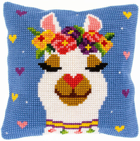 Kreuzstichkissen "Lama"