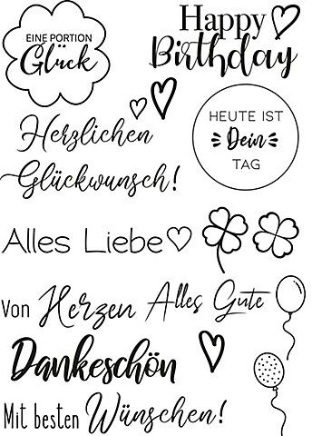 buttinette Silikonstempel "Glückwünsche"
