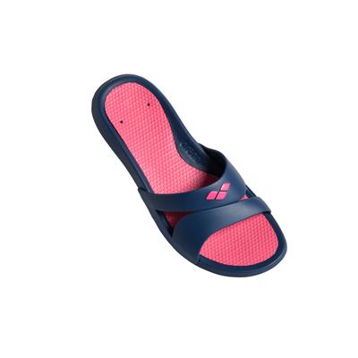 Badeschuh ARENA "NINA", Damen, Gr. 37, blau (navy, magenta, navy), Kunstfaser, mehrfarbig, Schuhe Badeschuh, sportlicher Stil, mit Logodruck