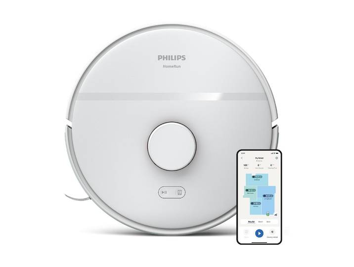 PHILIPS Nass-Trocken-Saugroboter HomeRun , weiss (weiß), Saugroboter, Nass-Trocken-Saugroboter
