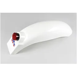 UFO, Motorrad Zubehör, HINTERRADKOTFLÜGEL UNIVERSAL MIT LAMPE KTM '75-'76, GORI '74-'76, BETA '76-'78 WEISS