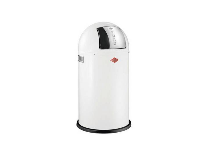 Wesco Abfallsammler Pushboy, Weiß, Edelstahl, Metall, 50 L, 75.5 cm, Küchen, Küchenausstattung, Mülleimer
