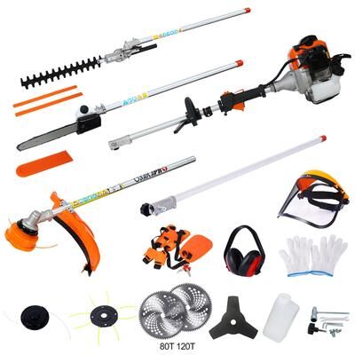 Kodotan sofa 12 in 1 Multi-Functional Trimming Tool, 52CC 2-Cycle Garden Tool System with Gas Pole Saw, Hedge Trimmer, Grass Trimmer
