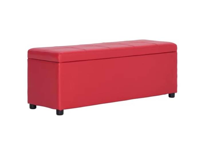VIHHQGC Sitzbank mit Staufach 116 cm Rot Kunstleder Aufbewahrungsbank Weiche Polsterung, praktisches Staufach, Wohnzimmer, Flur, Lounge, 116 cm, rot, Kunstleder