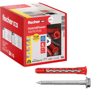 Fischer Schrauben-Dübel-Set 580833, HybridPower, 10x110mm Universaldübel & Schrauben (Teilgewinde), 20-teilig
