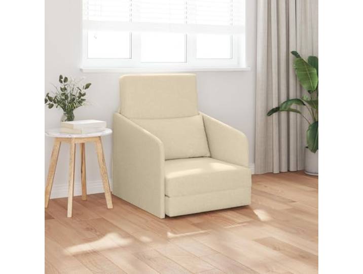 HEFZGDB 2-in-1 Schlafsofa Creme 65x80x83 cm Stoff Boden Schlafsofa Umwandlung Stuhl zu Bett Gästeübernachtung Kompaktes Möbel Wohnaccessoire Lesestuhl Entspannungsmöbel