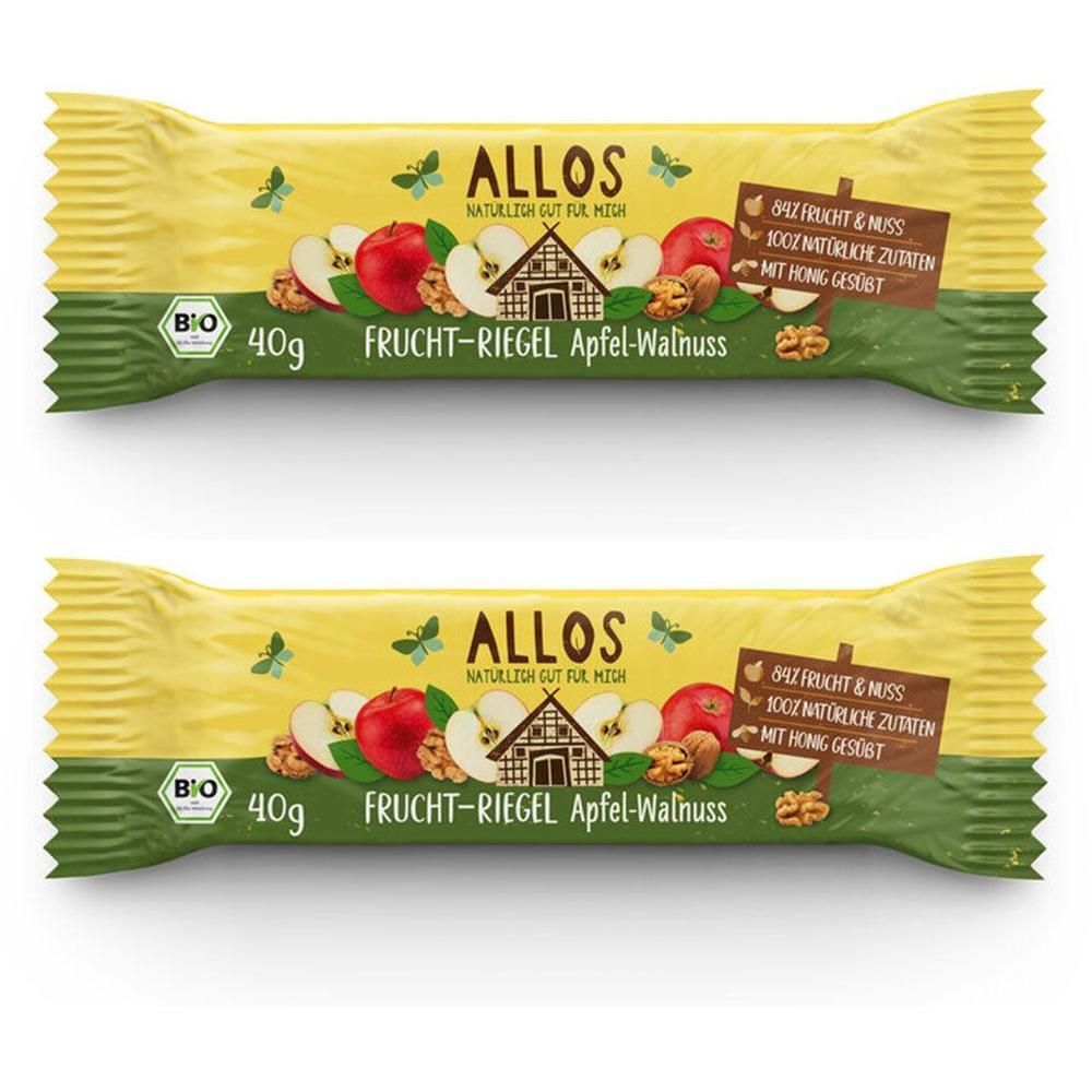 Allos Frucht-Riegel Apfel Walnuss 2x 2x40 g