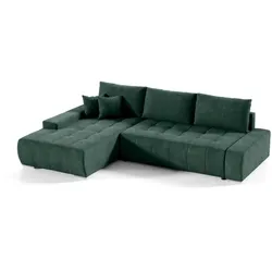 ECKSCHLAFSOFA Draco mit Schlaffunktion, links, Grün