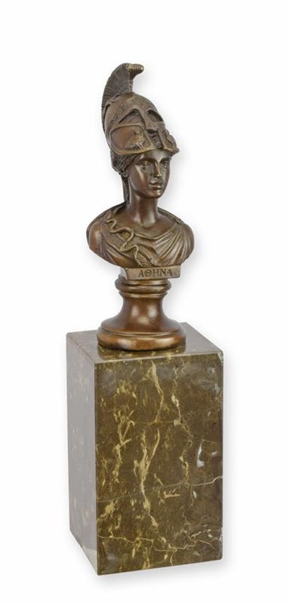 Bronzen beeld Athena sculptuur voor op tafel, Hoogte: 27,4 cm