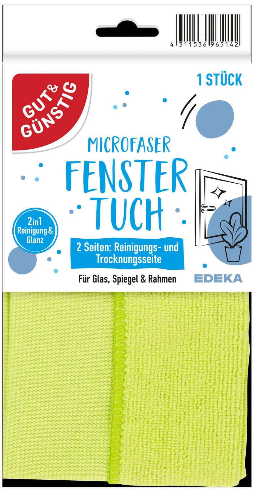 GUT&GÜNSTIG Fenstertuch Mikrofaser 60 °C waschbar 1434151009