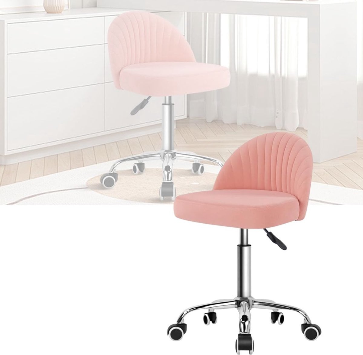 CLVP Make up Stoel Kaptafel Kruk voor Visagie - Roze