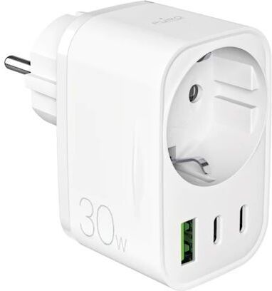 Puro Carregador 2x USB-C / USB-A  30W Power Delivery com Tomada - Branco