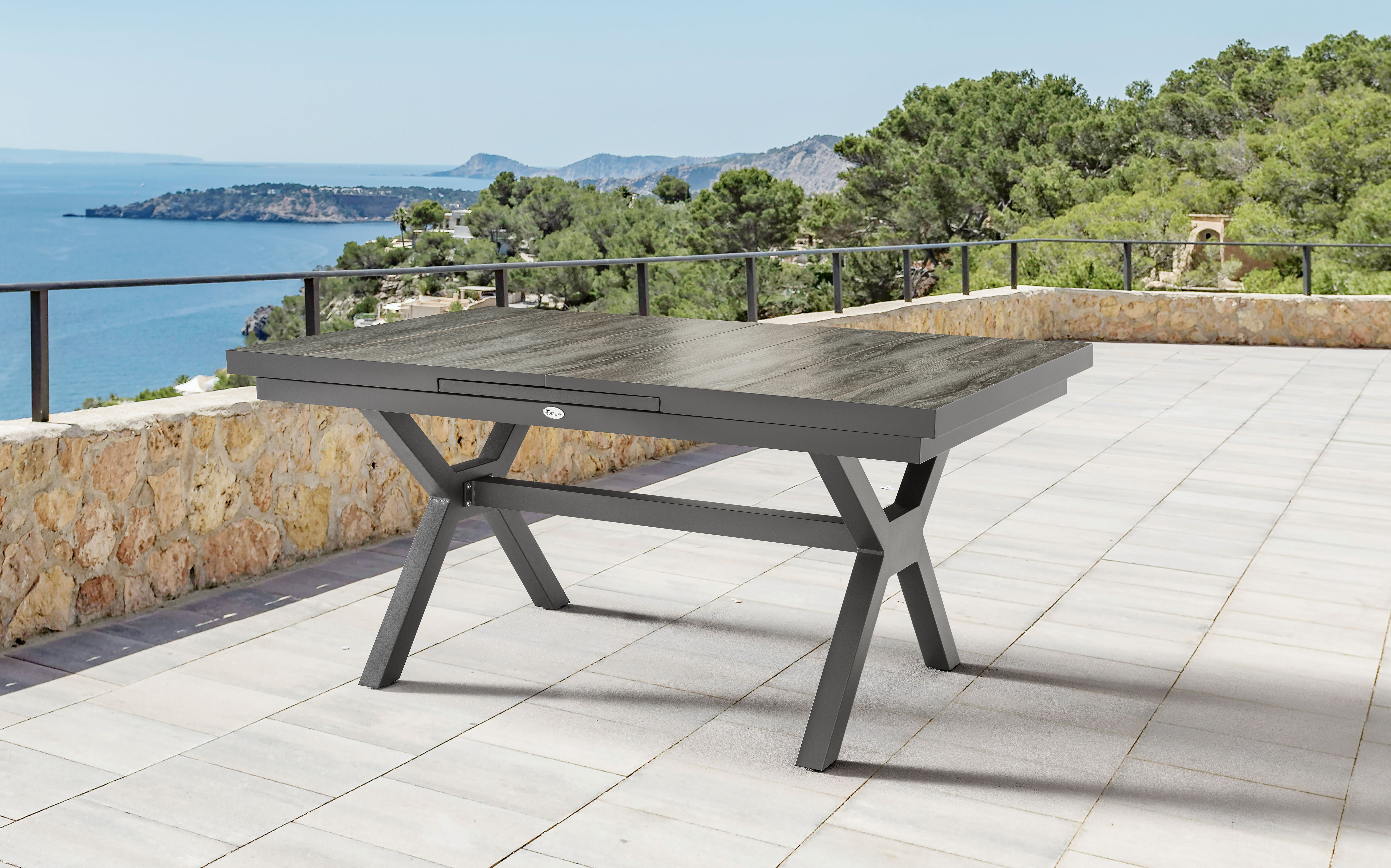 Destiny Esstisch GARDA 160/210x100x75cm, ausziehbar, grau