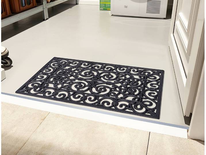 Paillasson caoutchouc Ornaments 75 x 45cm Noir